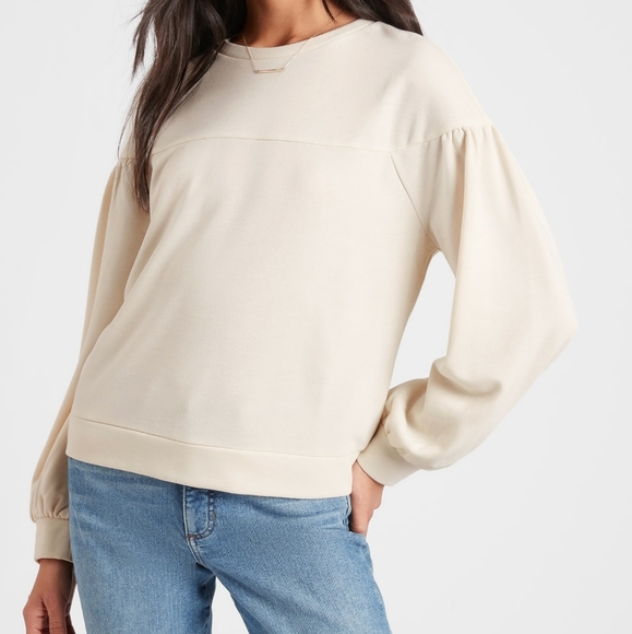 Banana Republic Tops - BANANA REPUBLIC Polka dot sweatshirtEUC